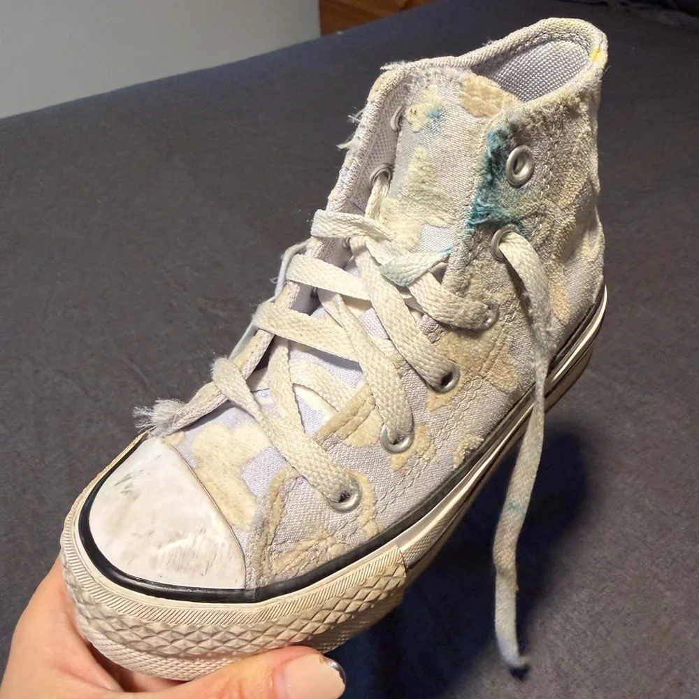 Converse Kids' High-Top Sneakers in Light Purple Butterfly Print